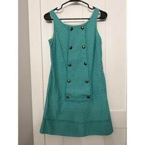 Maeve Dress Women Sz 0 Teal Green Textured A Line Short Y2K